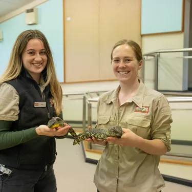 WILD LIFE Sydney Zoo Keepers Holly And Emily With Hans And Speckles