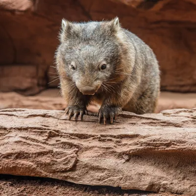 Wombat On Rock